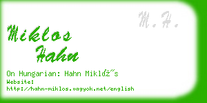miklos hahn business card